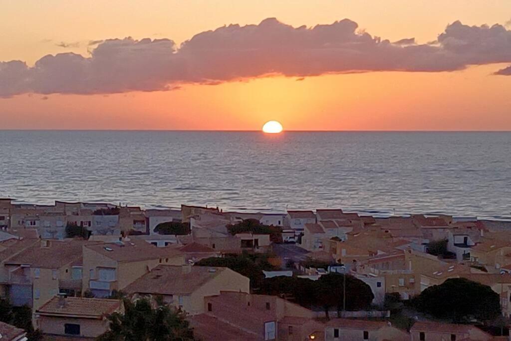 Plain-Pied, Terrasse, Piscine, Pleine Vue Mer, Plage A 6' A Pied, Parking, Wifi Fleury  Exterior photo